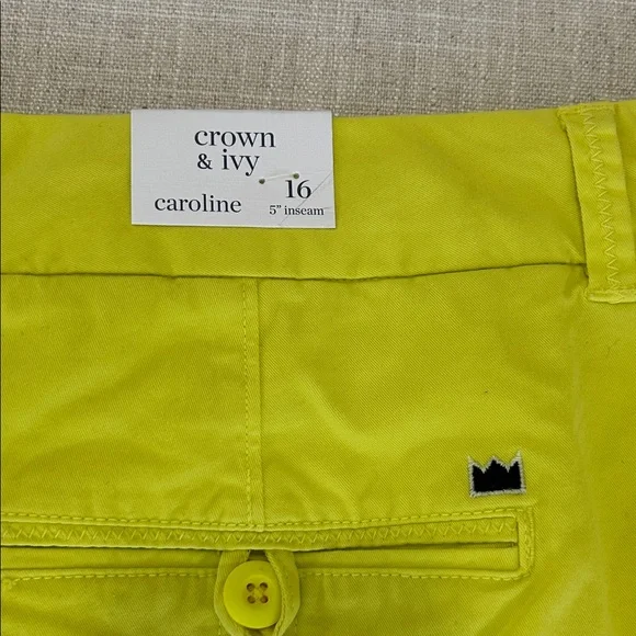 Crown and Ivy Shorts Women’s 16 Lime Caroline NWT Resort Travel - Picture 5 of 9